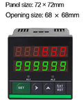 Straight Up Heavy Duty Digital Cable Length Meter Counter With Single Rolling Measure Wheel And Memory Backup For Textile Plants Count Range Zero To 999999 display with red and green LED screen.