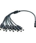 Knockout Heavy Duty Dc 5.5X2.1Mm Power Extension Cord Plug And Play Ac Adapter Splitter Cable With Rugged Pvc Jacket, 8 connectors.