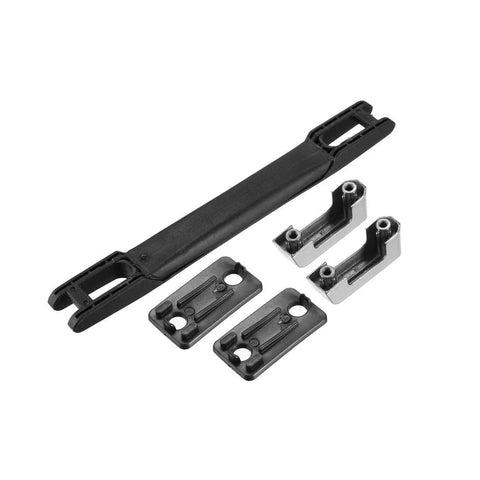 Luggage Handle Replacement Strap Grip for Suitcases 220mm long with rubber grip, zinc end caps, plastic body, wear resistant strap visible.