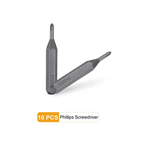 PH000 Phillips Screwdriver Bits Set 10 Pack Pro Grade Magnetic Cross Head 5 32 Inch Hex Shank 28mm Length S2 Steel Driver Bits
