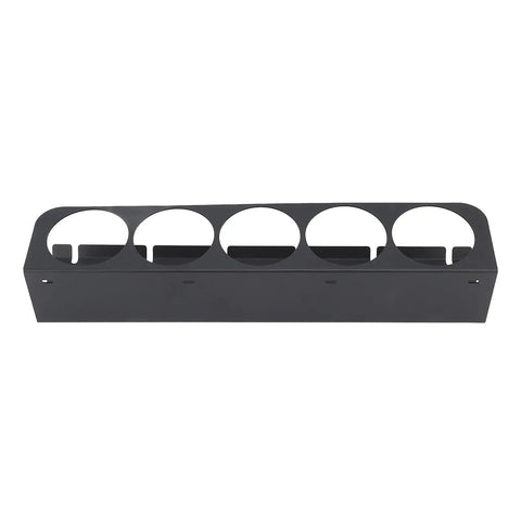 Top Notch Wall Mount Storage Rack For Spray Bottles And Pneumatic Gear Carbon Steel Garage Organizer with four circular slots.