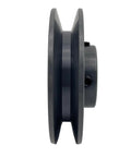 Side view of a Cast Iron V Belt Pulley Built Tough, 1 Inch Bore, 3.95 Inch Outer Diameter, 1 Groove For A AX B BX 4L 5L Belts, Motor Pulley Sprocket