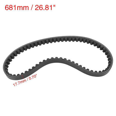 Black Foldable Freely Flexible Rubber Motorcycle Transmission Driving Belt 17.7x681x32 Low Noise Quick Response At High Speeds Durable Rubber Construction Easy To Install And Repair Perfect For Motorcycle Drive System