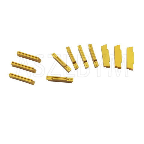 Set of 11 MGMN300-M gold carbide grooving inserts for lathe tools