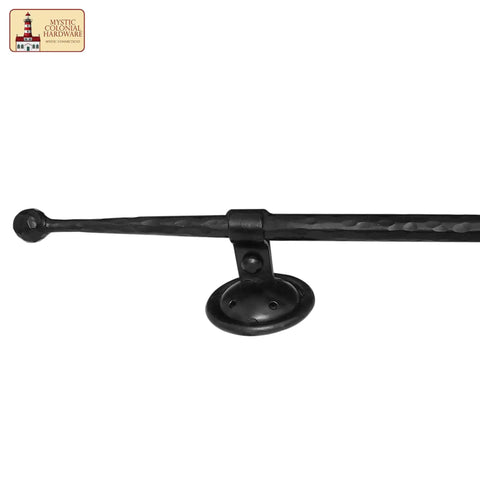 Mystic Colonial Cast Iron Door Handle Handforged Antique Pull for Castle Gates and Heavy Doors, black iron hardware close-up
