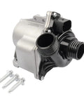 BMW Replacement Electric Engine Water Pump With Bolts For 3.0L I6 Engines, showing the pump and included bolts.