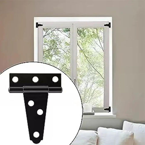Eight Pack Heavy Duty T Shaped Door Hinges For Large Wood Gates Perfect For Barns Fences And Sheds Durable Iron Construction