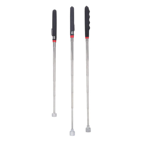 Cool Retractable Magnetic Pickup Pen Kit With Rubber Grip Steel Magnets Perfect For Garage Work, Car Repairs And Reaching Deep Spots Hassle Free Heavy Duty Weatherproof Design For Any Job. Retractable steel magnetic pickup pens with rubber grip and extended shafts