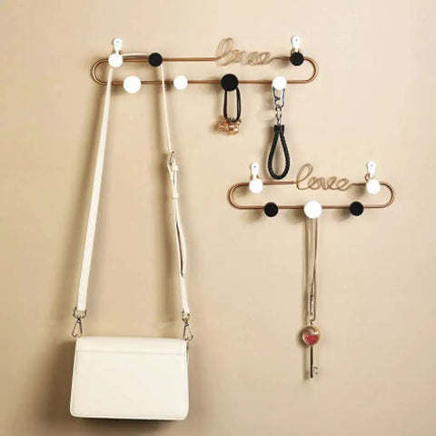 Dope Gold or Black Iron Wall Hook Shelf Decorative Rack for Keys Coats and Hats for stylish entryway storage.