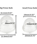 Comparison of big and small primer bulbs for Four 4 Foot Small Engine Fuel Line Kit Pro Grade With Primer Bulb And Two Filters