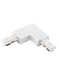 Right L Connector For H Series Track Lighting In White Finish 120V Joins Two Track Sections At A 90 Degree Angle For A No Fuss Seamless Power Feed And Easy Durable Track System Install.