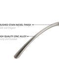 Transitional Tapered Curved Arch Drawer Handle Pull In Satin Nickel Finish 128mm Center to Center, featuring sleek brushed finish.