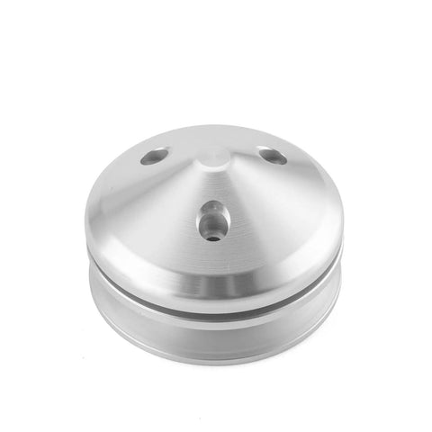 Solid Aluminum Pulley Kit For Big Block Chevy 396 427 454 V-Belt Long Water Pump Setup Super Reliable Heavy Duty Engine Make Over Upgrade, silver pulley