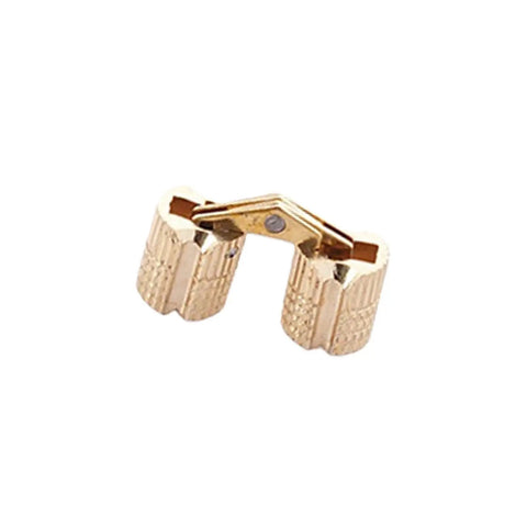 Brass Barrels Concealed Cabinet Hinges For Small Closets And Cupboards Cylindrical Door Hardware in 180-degree open position