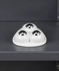 12pcs Adhesive Furniture Casters 360 Degree Swivel Wheels, white base with three silver spherical wheels, suitable for smooth movement.