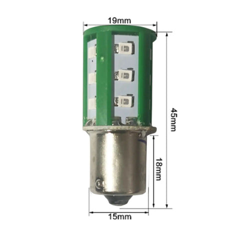 Side view of 24V LED Emergency Warning Light Patch Type Green with size dimensions, industrial machinery alarm light.