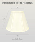 Eggshell Empire Lamp Shade 9 x 18 x 14 Inch Silk Type Shantung Fabric With Off White Lining, Easy Spider Fitter for lamps.