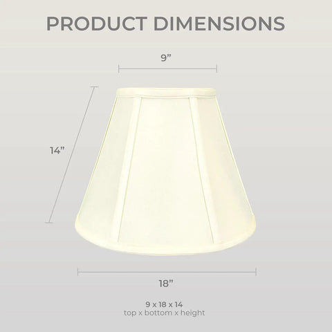 Eggshell Empire Lamp Shade 9 x 18 x 14 Inch Silk Type Shantung Fabric With Off White Lining, Easy Spider Fitter for lamps.