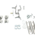 Zinc Alloy Four Wheel Metal Hanging Sliding Wardrobe Closet Door Rollers Set Pulley Hardware with accessories and screws.