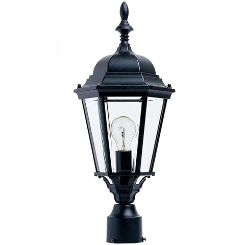 Westlake 1 Light Outdoor Post Lantern With White Finish And Clear Glass Shade, Mediterranean Style Driveway Garden Post Light For Killer Curb Appeal, Weather Resistant Cast Aluminum Model 1005WT