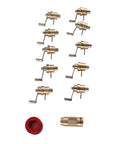 Mainspring Winder Set For Watch Repair Brass Tool Kit With Storage Box Handy Wristwatch Repair Tools laid out, pro grade brass pieces