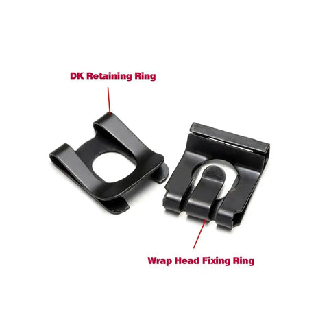 Top Tier 10 To 160 Pcs Manganese Steel U Shape Clips With Elastic Loosening Clamps For Shaft Hardware And Heavy Duty Washers In Black Sizes M4 Through M16 featuring DK Retaining Ring and Wrap Head Fixing Ring.
