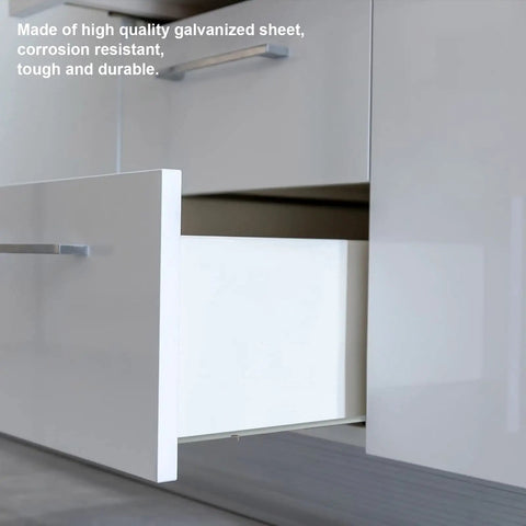 Heavy Duty Undermount Drawer Slides 21 Inch Soft Close Cabinet Runners in a modern kitchen drawer, showing smooth and durable design.