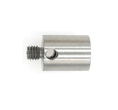 Stainless Steel CMM Probe Thread Adapter M3 To M4 With 7mm Diameter And 9mm Length Outer M3 Thread To Inner M4 Thread Fits Tormach Renishaw Haimer CMM Touch Probe Stylus Replacement, side view