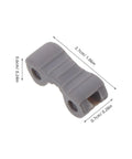 Eyeglasses Hinge Replacement Kit With Silicone Frame Connectors For Glasses And Sunglasses, single grey piece, dimensions shown
