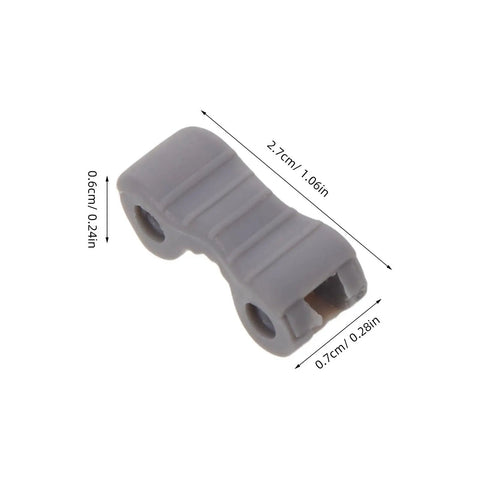 Eyeglasses Hinge Replacement Kit With Silicone Frame Connectors For Glasses And Sunglasses, single grey piece, dimensions shown