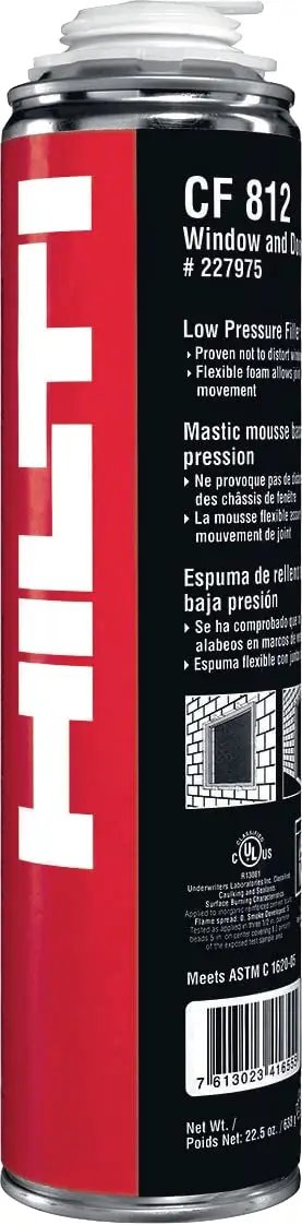 Low Expansion Door and Window Foam Sealant for Gaps, DIY Friendly Insulation and Draft Blocking, Weatherproof Gap Filler, WD Insulating Foam
