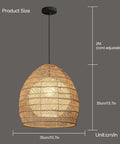 Rattan Wicker Pendant Light Lampshade Basket Ceiling Chandelier Boho Home Decor 13.7 Inch Diameter