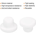 T Shaped Silicone Plugs 13mm Diameter 0.5 Inch Snap In Hole Seals Round Rubber Stoppers White Pack of 4