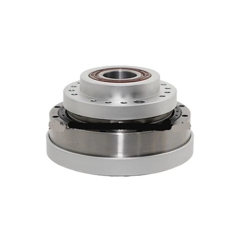 Built Tough Industrial Robot Hollow Harmonic Reducer delivering slick 1 to 120 reduction ratio, featuring silver metal construction.