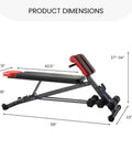 Side view of All In One Adjustable Weight Bench For Full Body Home Gym Workouts With Bench Press Back Extension Roman Chair dimensions