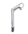 Ride-Ready Gooseneck Bike Stem Aluminum Alloy for 22.2mm Fork Tube and 25.4mm Handlebar, silver finish, minus 17 degree drop