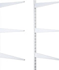 Twin Rail Upright Wall Shelving System Kit 47.5 Inch With 6 Shelf Brackets 14.5 Inch Heavy Duty Adjustable Go To Metal Storage Rack For Kitchen Closet Home Indoor White, wall rails with brackets