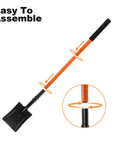Durable Square Shovel With Metal Handle For Digging In Yard Or Camp 43.3 Inch Length Orange Garden Tool easy to assemble