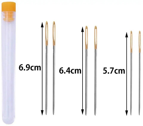 11 Piece Bookbinding Starter Kit For DIY Crafts With Large-Eye Needles, Needle Bottle, and Measurement Details