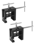 Professional Cabinet Face Frame Clamps equipped with drill guides, pack of 2, aluminum, suitable for precise assembly.
