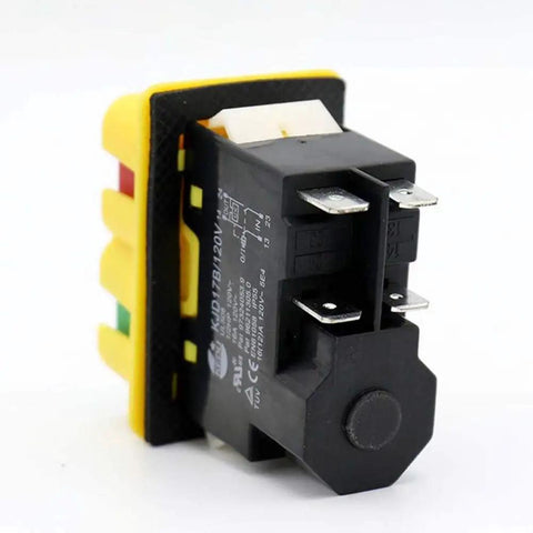 Industrial 120V 16A Four Pin Push Button Switch With Waterproof PVC Cover for power tools and cutting machines