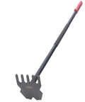Dual Hoe And Rake Garden Tool With 58 Inch Fiberglass Shaft showing carbon steel head for cultivating and cleanup