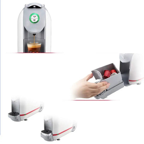 Compact Capsule Espresso Machine For Home And Office, Automatic Mini Coffee Maker With 20 Bar Pressure, 500ml Water Tank, 30ml And 60ml Shots, One Touch Brews with removable capsule drawer.