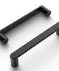 10 Pack Matte Black 5 Inch Hole Center Kitchen Cabinet Pulls ZH0005MB Modern Hardware, matte finish, sleek design, front view.