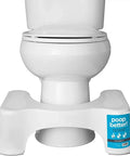 7 Inch Toilet Stool For Killer Bathroom Posture And Comfort White, Ergonomic Stand in use with standard white toilet.