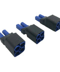 3-Piece EC5 Series RC Battery Adapter Kit for Quadcopters and Multirotors, Converts One Female EC5 to Two Male Plugs, black and blue connectors