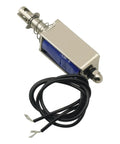 Duo Pack 12V DC Solenoids With 5N Force And 10mm Stroke, 300mA Pull Push Type Electromagnets, 6x58mm Plunger, close-up view