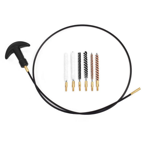 Airgun Cleaning Kit For 177 And 22 Caliber Rifles With Cotton Mop Bronze Bore Brush Brass Jag Slotted Tips Nylon Brushes Steel Picks