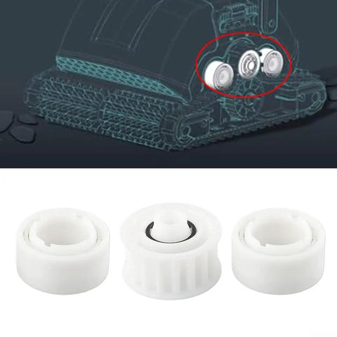 Pool Cleaner Parts Kit With Two Guide Wheels And One Pulley Gear Set For Dolphin DX3 And DX4 shown with diagram