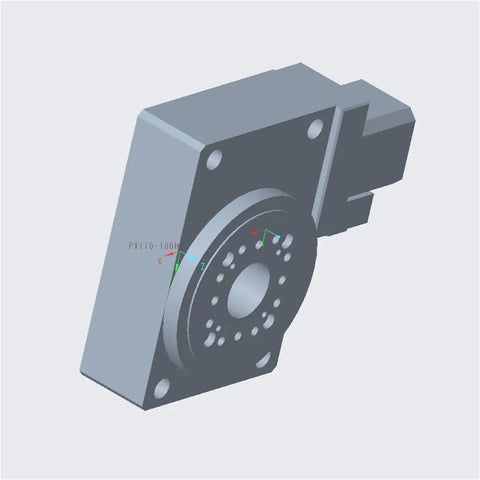 Heavy Duty Top Shelf 100Mm Rotary Turntable With 0.02 Precision Stepping Motor Drive and 360 Degree Worm Gear Indexing Platform, angled view showing the motor and indexing features.